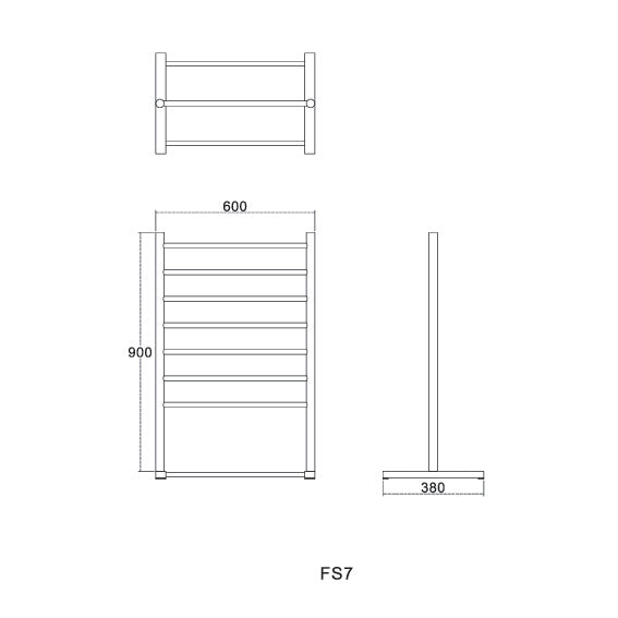 Free Standing Heated Towel Rail 900 mm x 600 mm HeatMeUp
