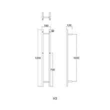 Load image into Gallery viewer, Vertical Heated Towel Rail 2 1200 mm x 180 mm