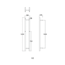 Load image into Gallery viewer, Vertical Heated Towel Rail 2 1200 mm x 180 mm