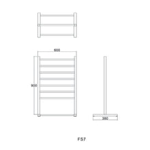 Load image into Gallery viewer, Free Standing Heated Towel Rail 900 mm x 600 mm