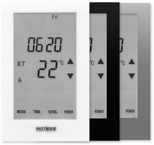 Thermostat Colour Options for the Hotwire Floor Heating Range